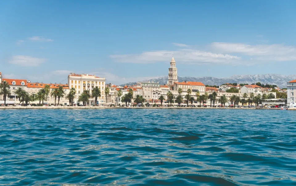 Panoramic view of Split's old town waterfront and Diocletian's Palace